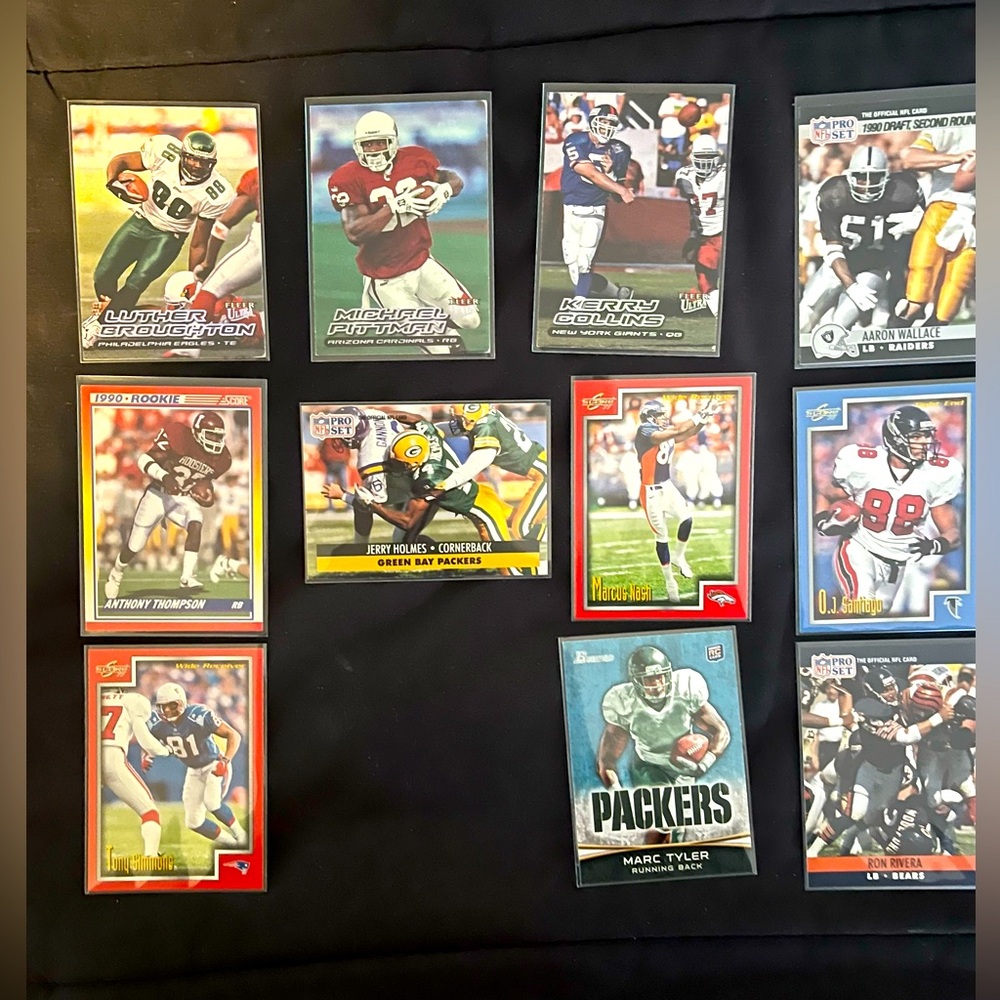 Assorted NFL Football Card Lot 11 COUNT